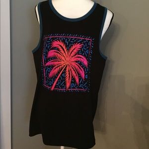Throwback Style Tank, Black w/ Palm Tree 🏝